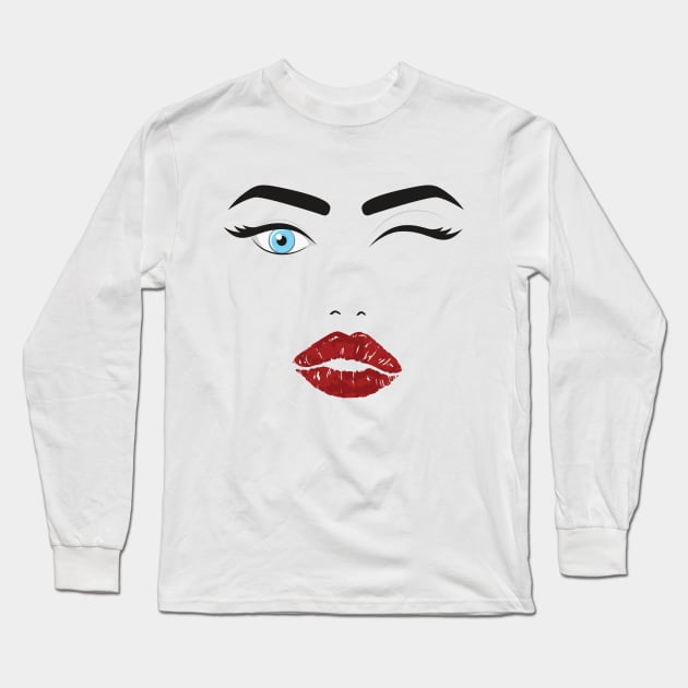 Just Wink Long Sleeve T-Shirt by Bear in a Puddle